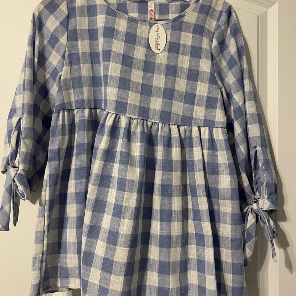 Blue plaid babydoll